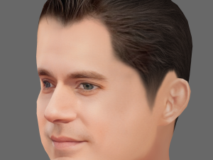 Henry Cavil Head - Low poly head for game Modelo 3D