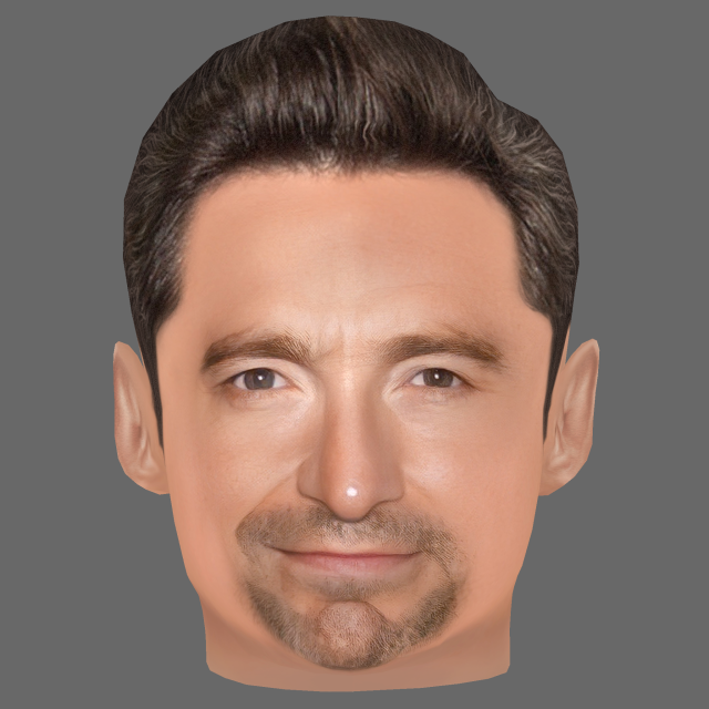 Hugh Jackman Head - Low poly head for game 3D 모델 .c4d .max .obj .3ds .fbx .stl .blend 