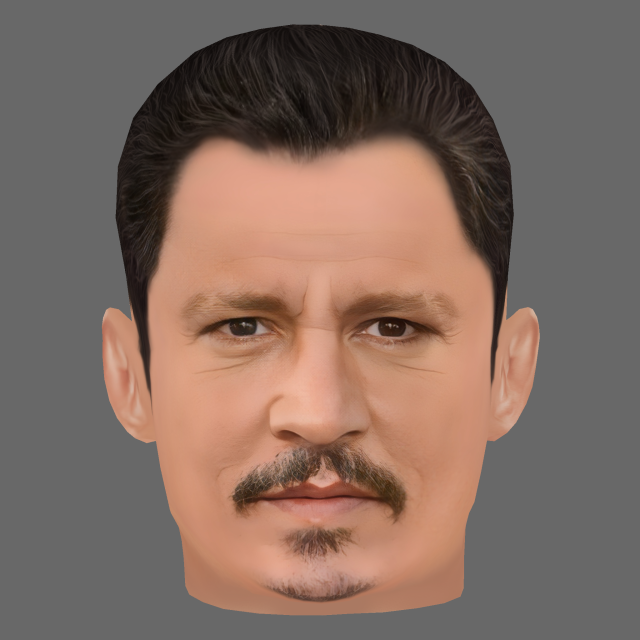 Johnny Depp Head - Low poly head for game 3D मॉडल .c4d .max .obj .3ds .fbx .stl .blend 