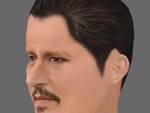 Johnny Depp Head - Low poly head for game 3D मॉडल