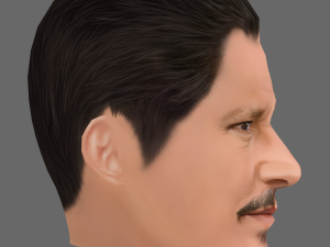Johnny Depp Head - Low poly head for game 3D मॉडल