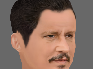 Johnny Depp Head - Low poly head for game 3D मॉडल
