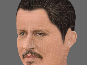Johnny Depp Head - Low poly head for game 3D मॉडल