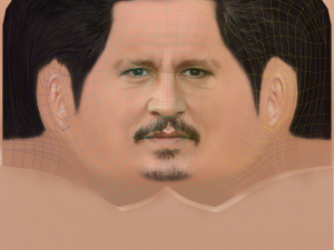 Johnny Depp Head - Low poly head for game 3D मॉडल