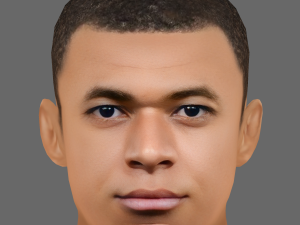 Kylian Mbappe Head - Low poly head for game Modelo 3D