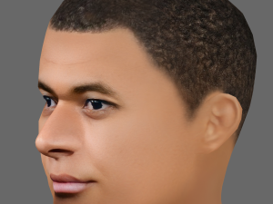 Kylian Mbappe Head - Low poly head for game 3D 模型