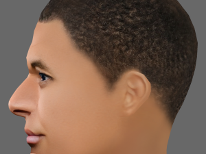 Kylian Mbappe Head - Low poly head for game 3D 模型