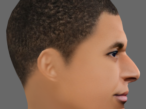 Kylian Mbappe Head - Low poly head for game 3D 模型