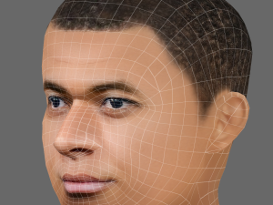Kylian Mbappe Head - Low poly head for game 3D 模型