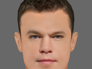Matt Damon Head - Low poly head for game 3D Model