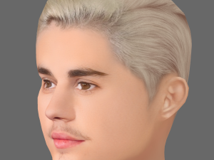 Justin Bieber Head - Low poly head for game 3D Model