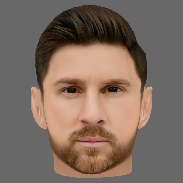 Lionel Messi Head - Low poly head for game Modelo 3D .c4d .max .obj .3ds .fbx .stl .blend 