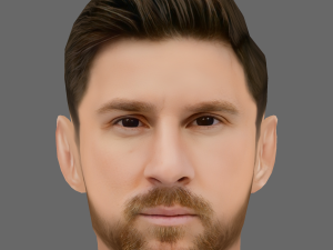 Lionel Messi Head - Low poly head for game 3D Model