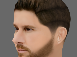 Lionel Messi Head - Low poly head for game Modelo 3D