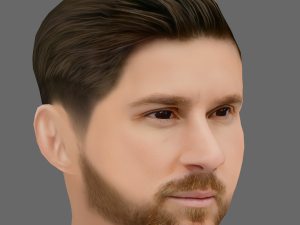 Lionel Messi Head - Low poly head for game Modelo 3D