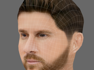 Lionel Messi Head - Low poly head for game Modelo 3D