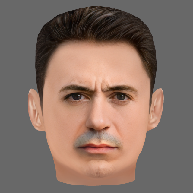 Robert Downey Jr Head - Low poly head for game Model 3D .c4d .max .obj .3ds .fbx .stl .blend 