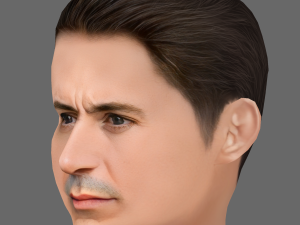 Robert Downey Jr Head - Low poly head for game Model 3D