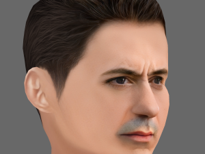 Robert Downey Jr Head - Low poly head for game Model 3D