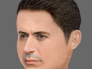 Robert Downey Jr Head - Low poly head for game Model 3D