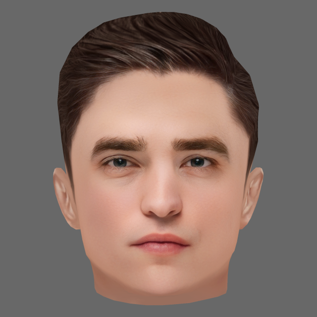 Robert Pattinson Head - Low poly head for game 3D Model .c4d .max .obj .3ds .fbx .stl .blend 