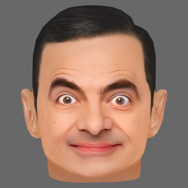 Rowan Atkinson Head - Low poly head for game 3Dモデル .c4d .max .obj .3ds .fbx .stl .blend 