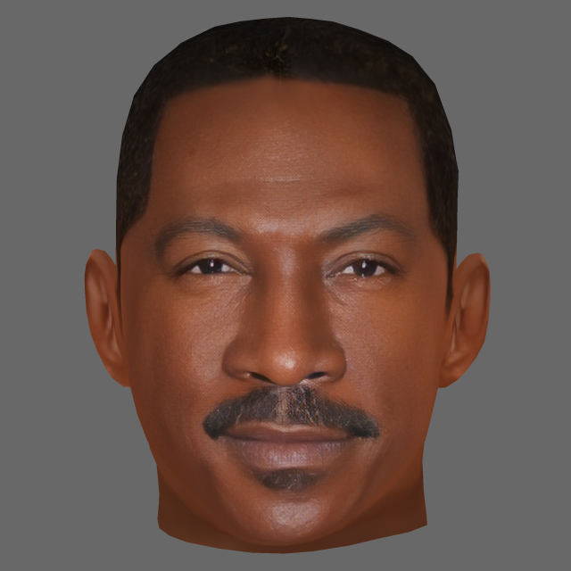 Eddie Murphy Head - Low poly head for game 3D Model .c4d .max .obj .3ds .fbx .stl .blend 