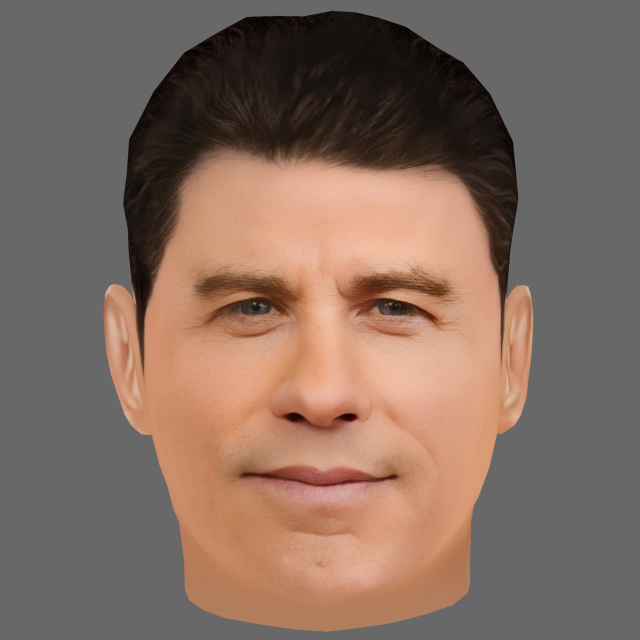 John Travolta Head - Low poly head for game 3D Model .c4d .max .obj .3ds .fbx .stl .blend 
