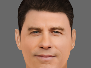 John Travolta Head - Low poly head for game 3D Model