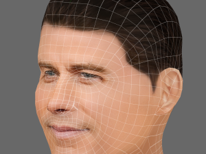 John Travolta Head - Low poly head for game 3D Model