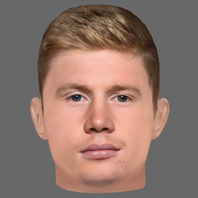 Kevin De Bruyne Head - Low poly head for game Model 3D .c4d .max .obj .3ds .fbx .stl .blend 