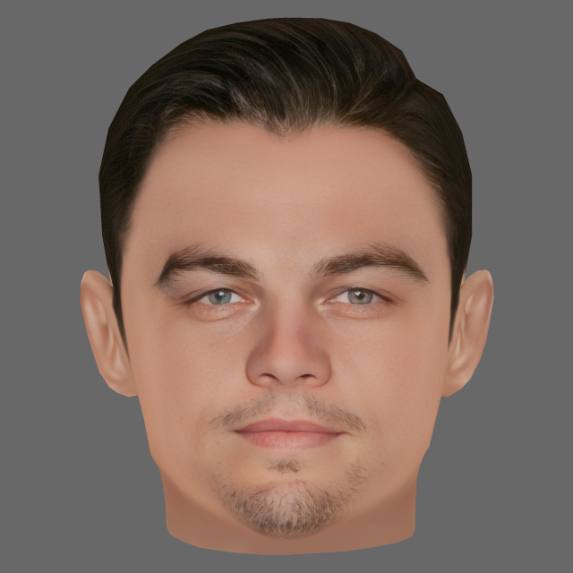 Leonardo DiCaprio Head - Low poly head for game 3Dモデル .c4d .max .obj .3ds .fbx .stl .blend 