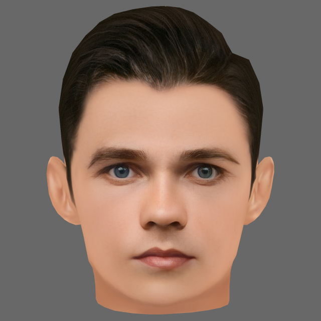 Levi Miller Head - Low poly head for game 3D Model .c4d .max .obj .3ds .fbx .stl .blend 