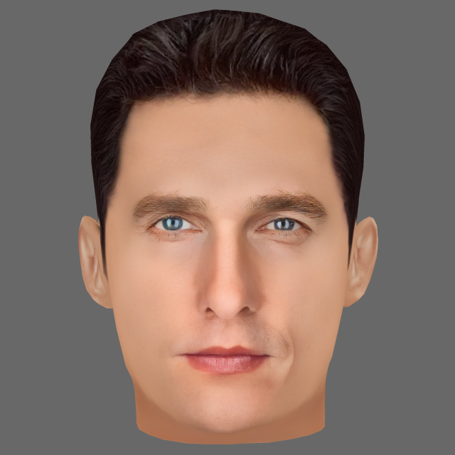 Matthew McConaughey Head - Low poly head for game 3D Model .c4d .max .obj .3ds .fbx .stl .blend 