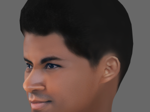 Muhammad Ali Head - Low poly head for game Modelo 3D