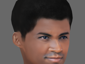 Muhammad Ali Head - Low poly head for game Modelo 3D