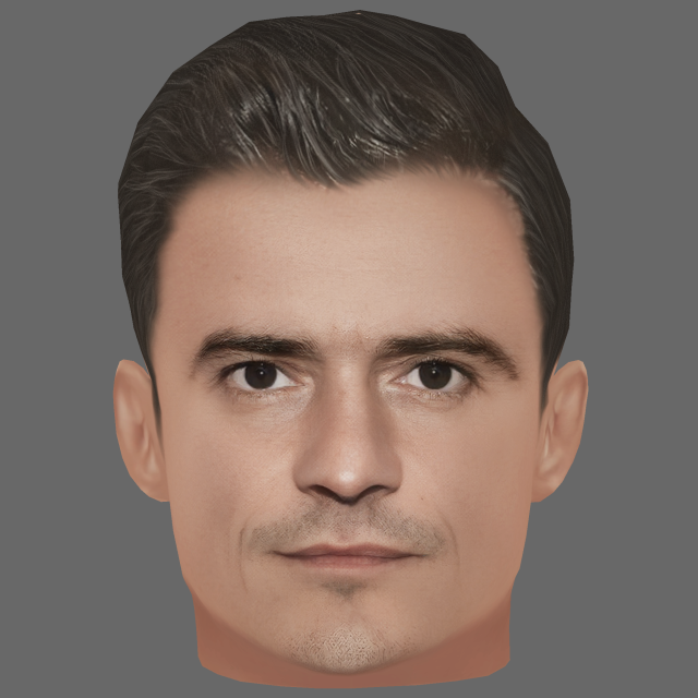 Orlando Bloom Head - Low poly head for game 3D Model .c4d .max .obj .3ds .fbx .stl .blend 