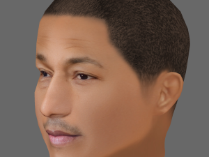 Pharrell Williams Head - Low poly head for game Modelo 3D