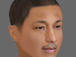 Pharrell Williams Head - Low poly head for game Modelo 3D