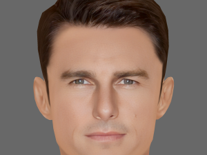 Tom Cruise Head - Low poly head for game Modello 3D