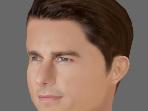 Tom Cruise Head - Low poly head for game 3D Model