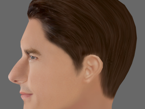 Tom Cruise Head - Low poly head for game 3D Model