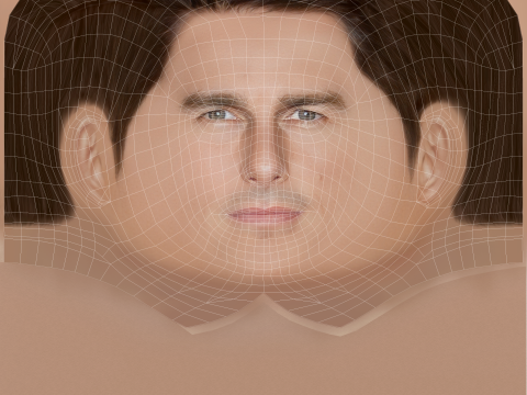 톰 크루즈 헤드 - 게임용 로우 폴리 헤드 3D 모델