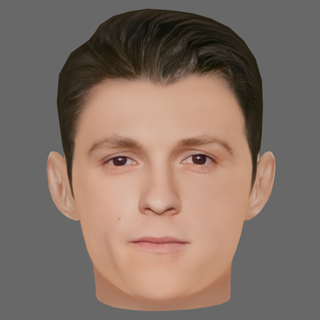 Tom Holland Head - Low poly head for game 3D Model .c4d .max .obj .3ds .fbx .stl .blend 