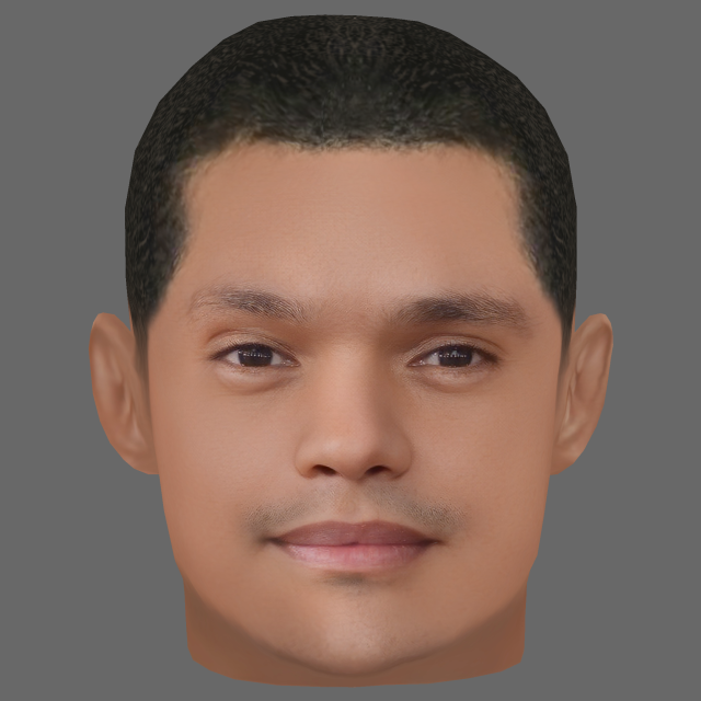 Trevor Noah Head - Low poly head for game 3D Модель .c4d .max .obj .3ds .fbx .stl .blend 