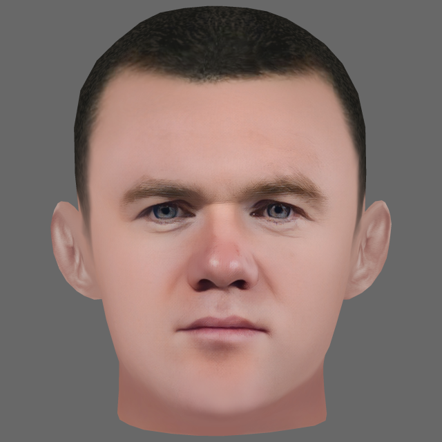 Wayne Rooney Head - Low poly head for game 3D Model .c4d .max .obj .3ds .fbx .stl .blend 