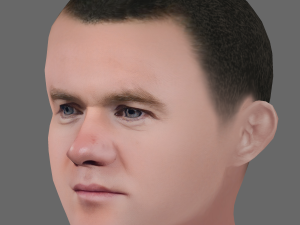 Wayne Rooney Head - Low poly head for game 3D Model