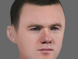 Wayne Rooney Head - Low poly head for game 3D Model