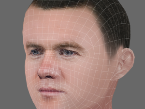Wayne Rooney Head - Low poly head for game 3D Model