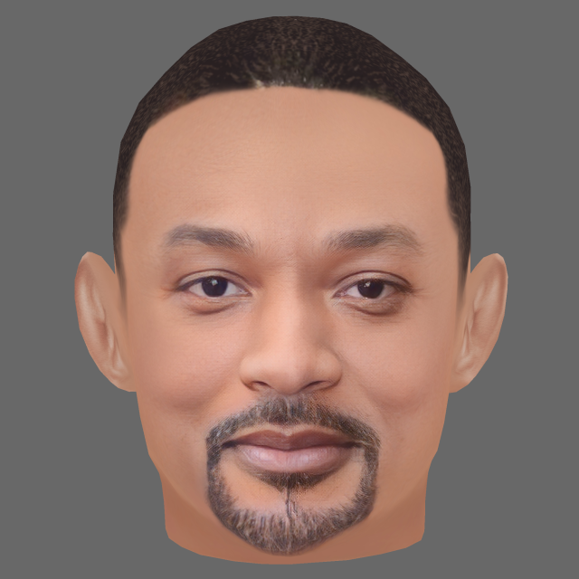 Will Smith Head - Low poly head for game Model 3D .c4d .max .obj .3ds .fbx .stl .blend 